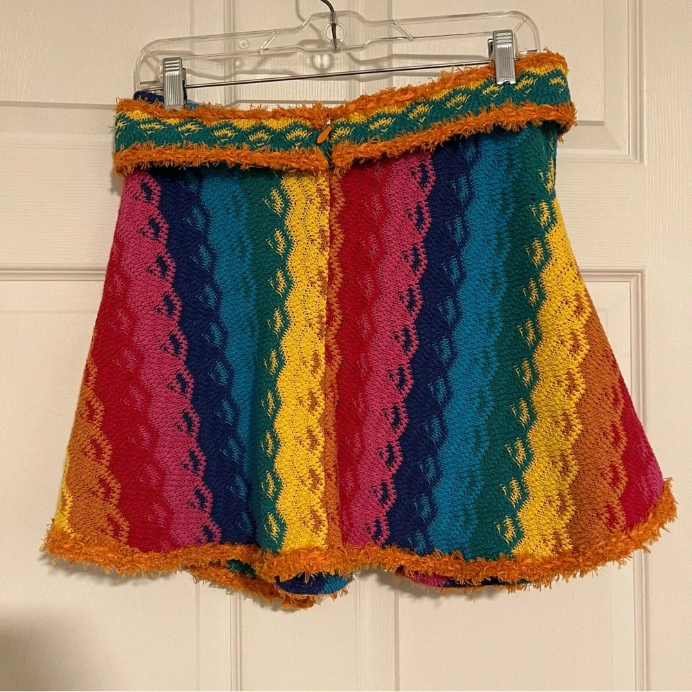 Alexis Kalile Rainbow Mini Skirt With Belt Size M NWOT - Picture 4 of 4